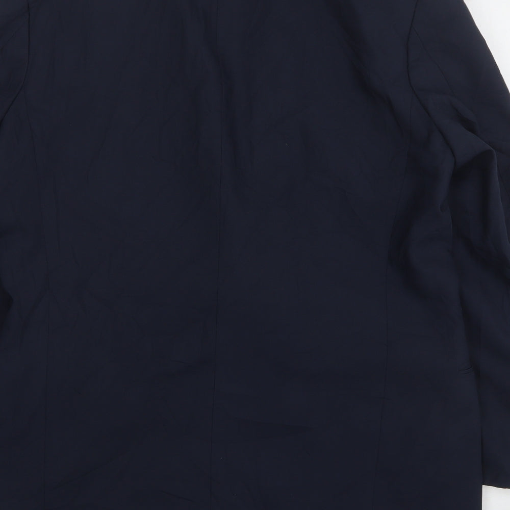 Preworn Mens Blue Polyester Jacket Suit Jacket Size 40