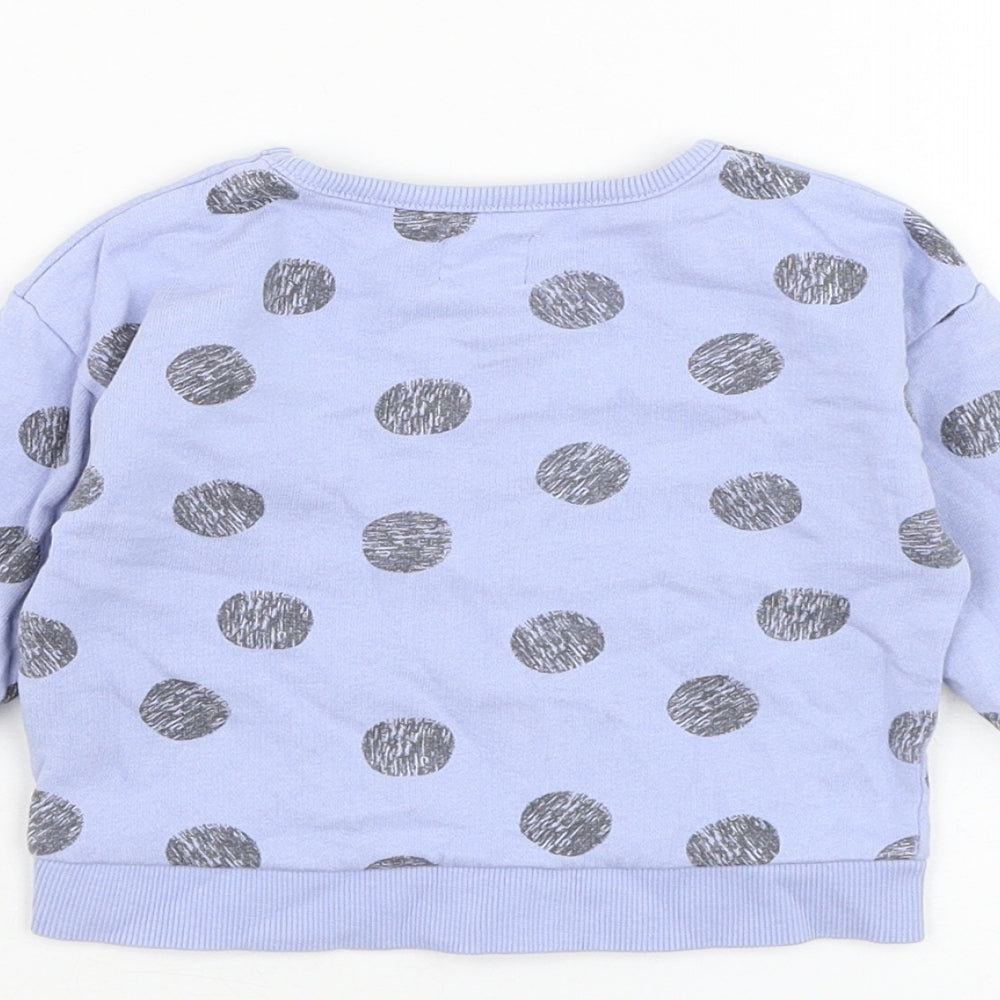 John Lewis Boys Blue Polka Dot Cotton Pullover Jumper Size 3-6 Months Pullover