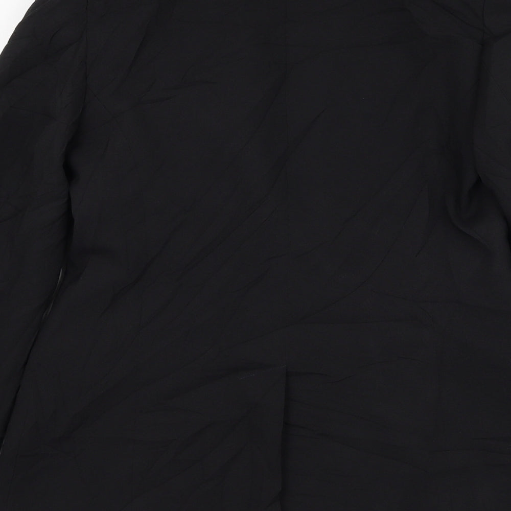 Simon Jersey Womens Black Jacket Blazer Size 10 Button
