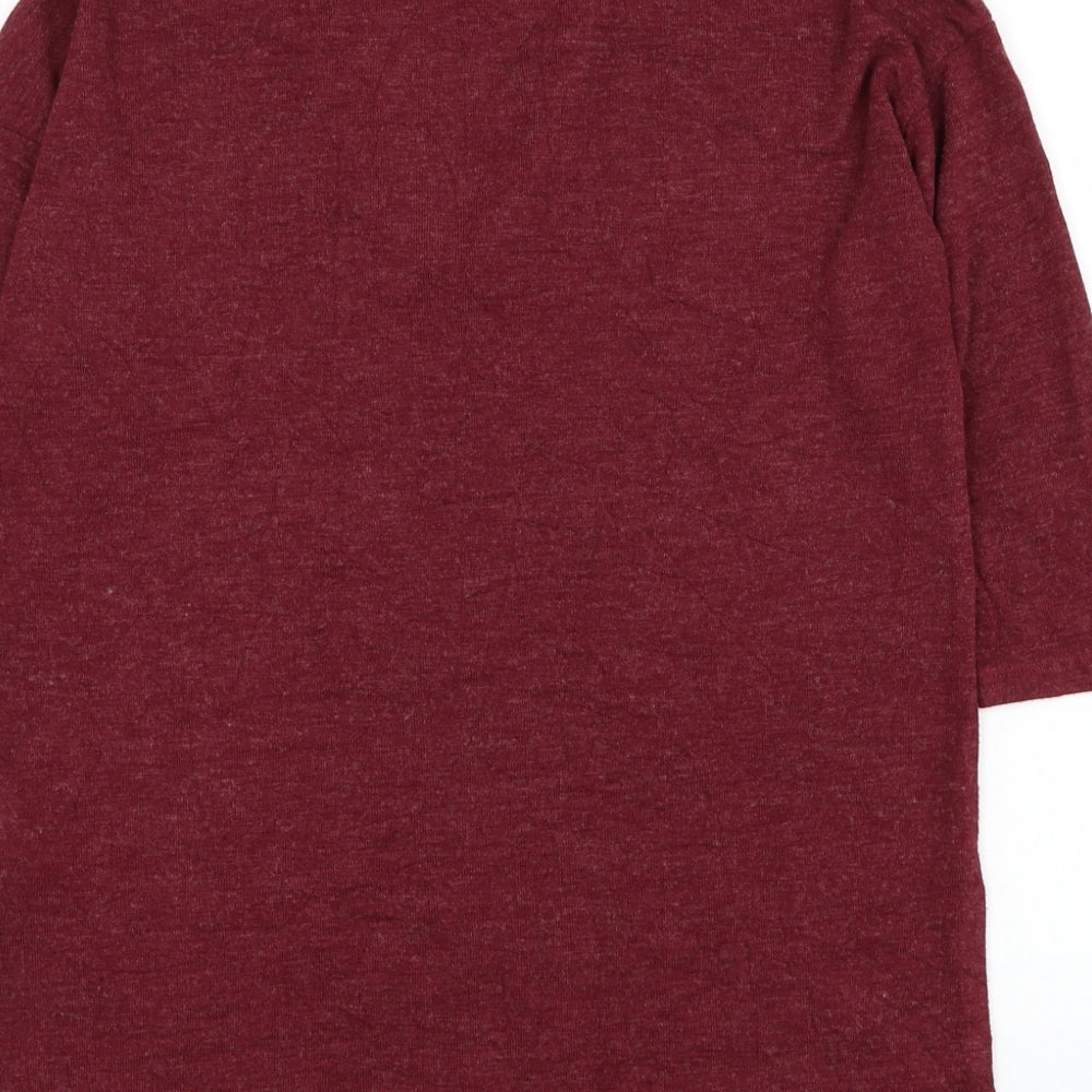 F&F Womens Red Round Neck Viscose Pullover Jumper Size 12