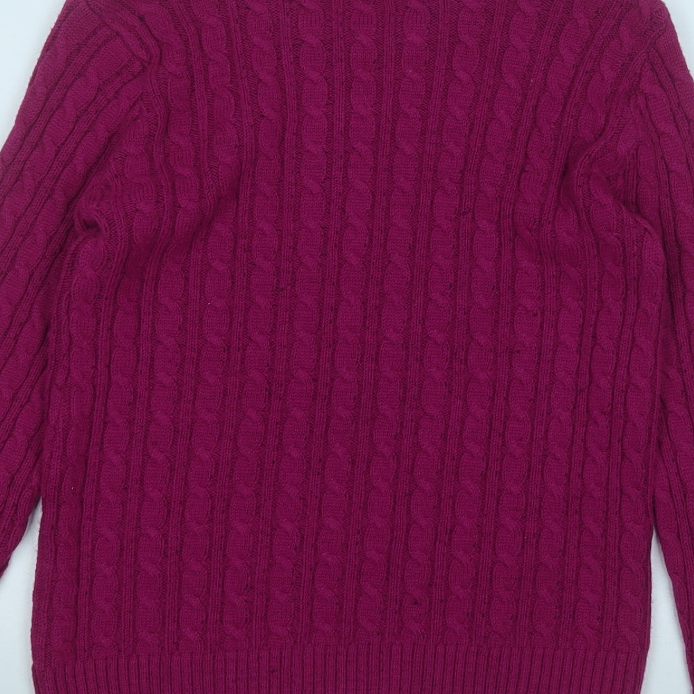 Autonomy Womens Purple Round Neck Acrylic Pullover Jumper Size 8