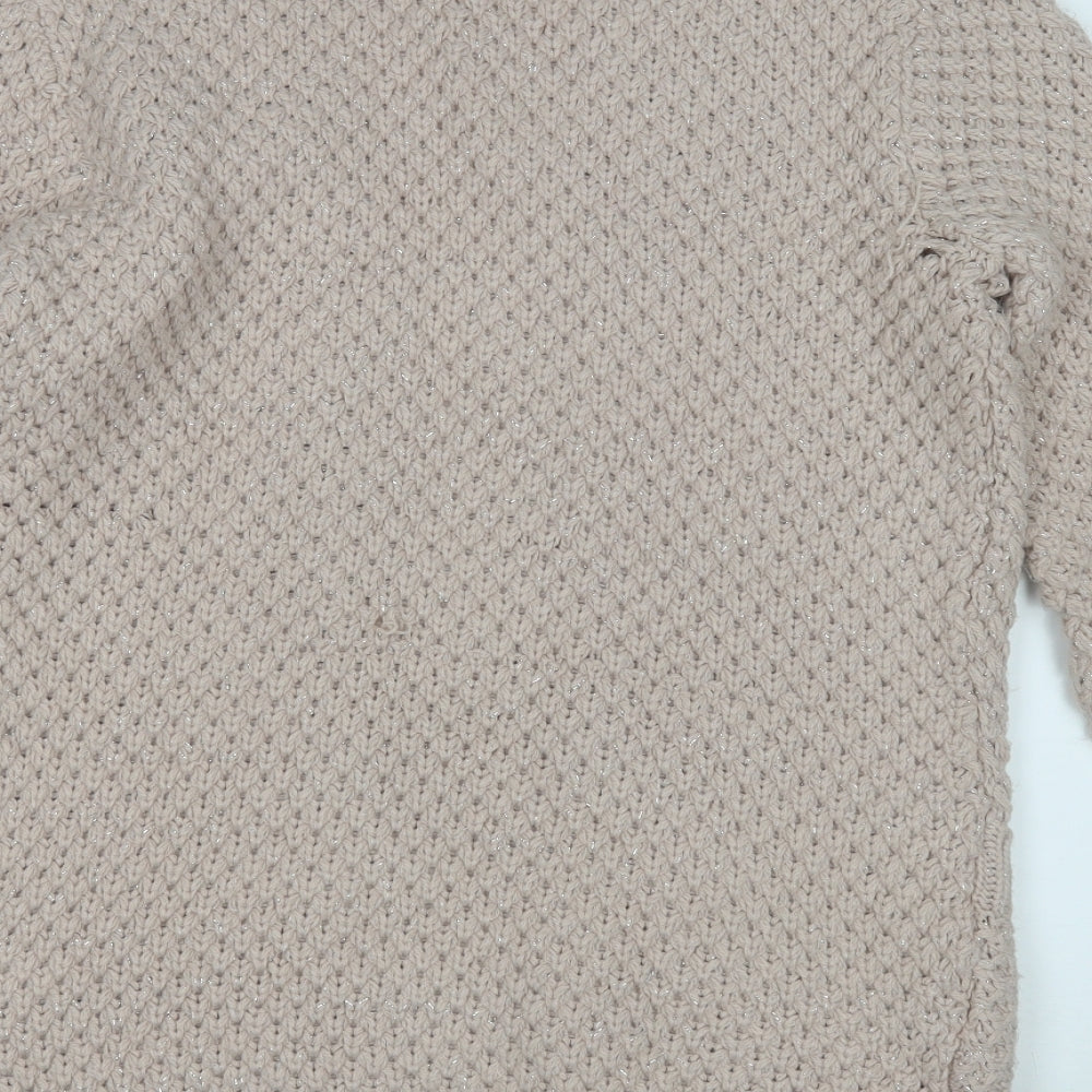 Dunnes Stores Womens Pink V-Neck Acrylic Cardigan Jumper Size M
