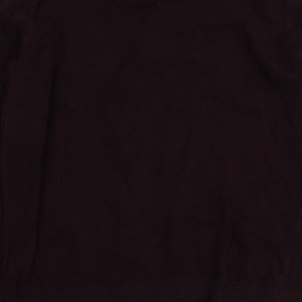 H&M Womens Purple Round Neck Cotton Pullover Jumper Size S