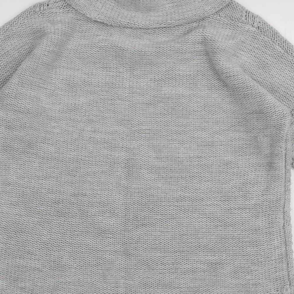 Oasis Womens Grey Roll Neck Acrylic Pullover Jumper Size XS