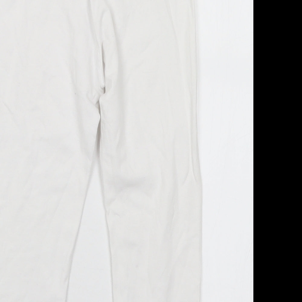 Primark Girls White Cotton Pedal Pusher Trousers Size 8-9 Years Regular