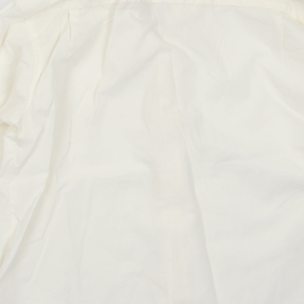 Jean Yves Boys Ivory Polyester Basic Button-Up One Size Collared Button - Collar Size 12.5