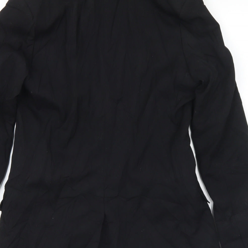 H&M Womens Black Polyester Jacket Suit Jacket Size 10