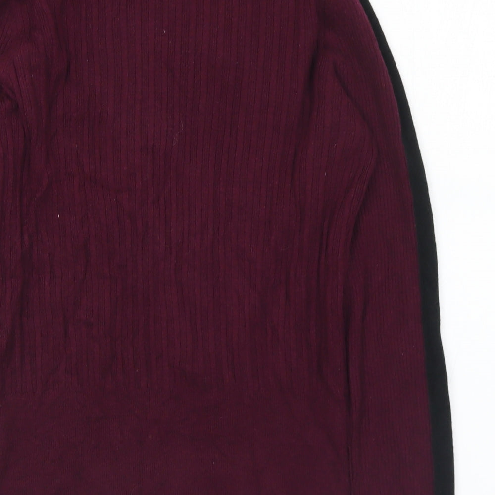 Marks & Spencer Womens Purple Mock Neck Viscose Pullover Jumper Size 12