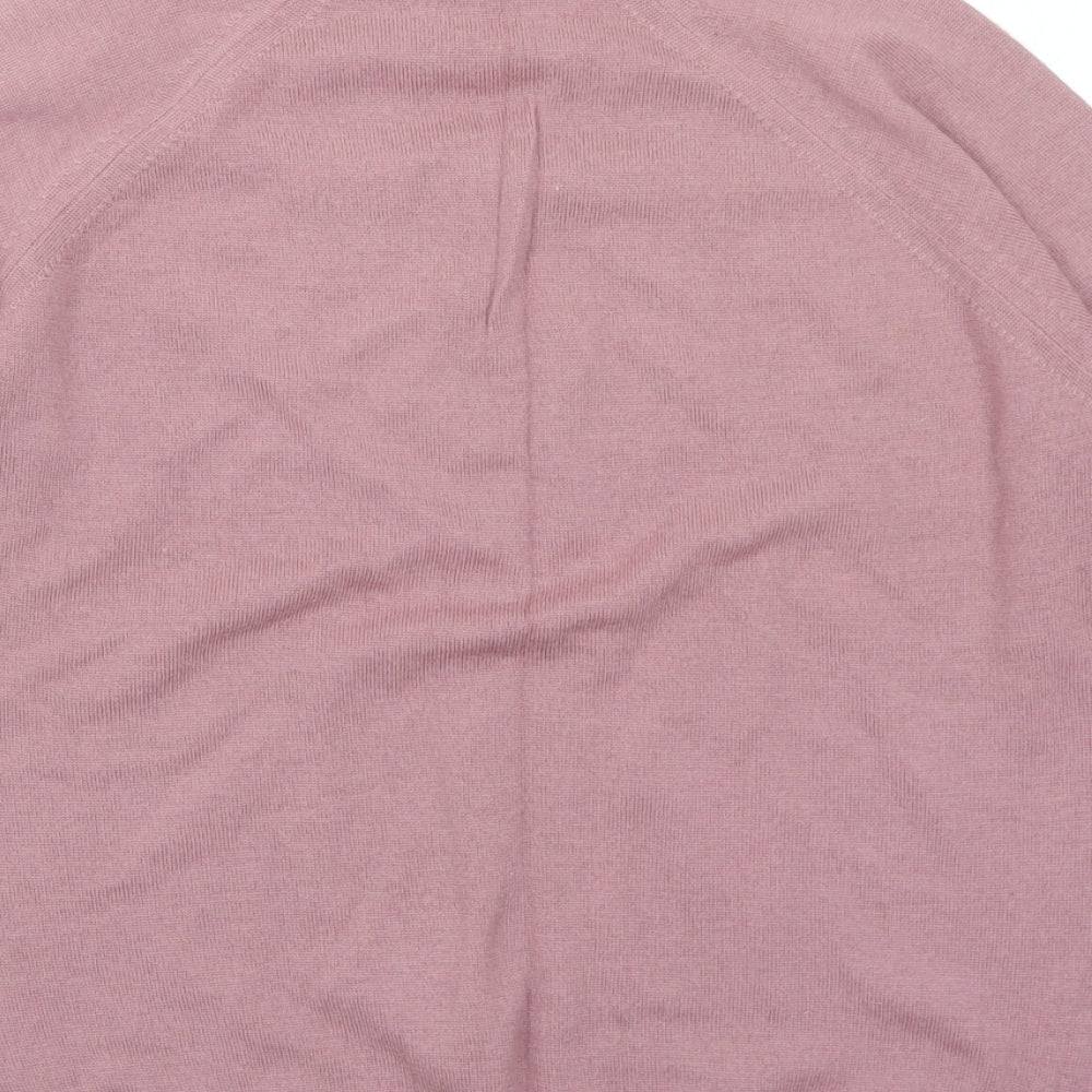 Preworn Womens Purple Mock Neck Acrylic Pullover Jumper Size M