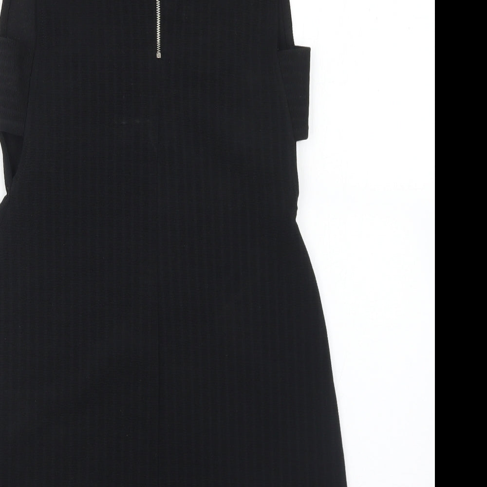 Primark Womens Black Polyester A-Line Size 8 Round Neck Zip