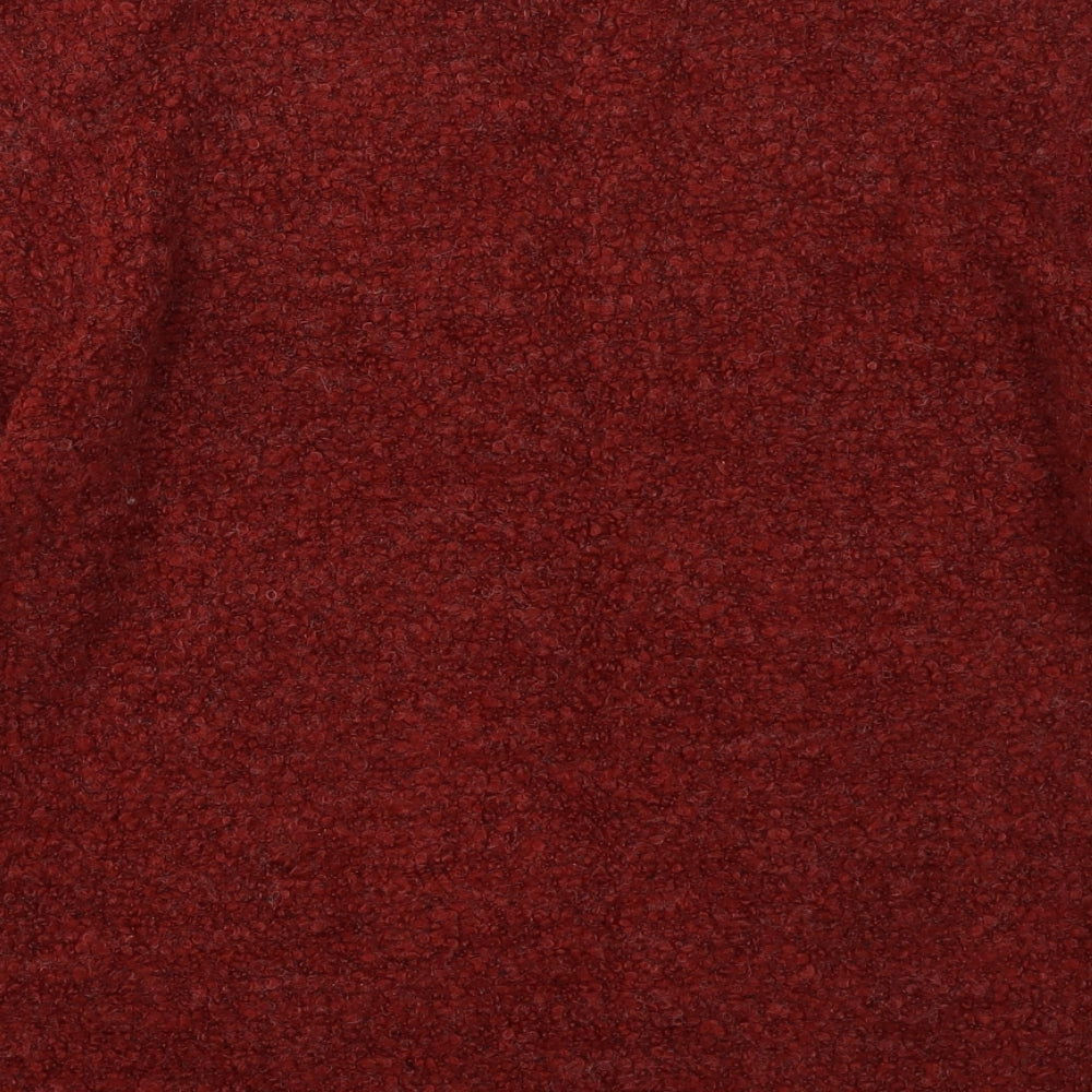 Marks & Spencer Womens Red Round Neck Acrylic Pullover Jumper Size 14