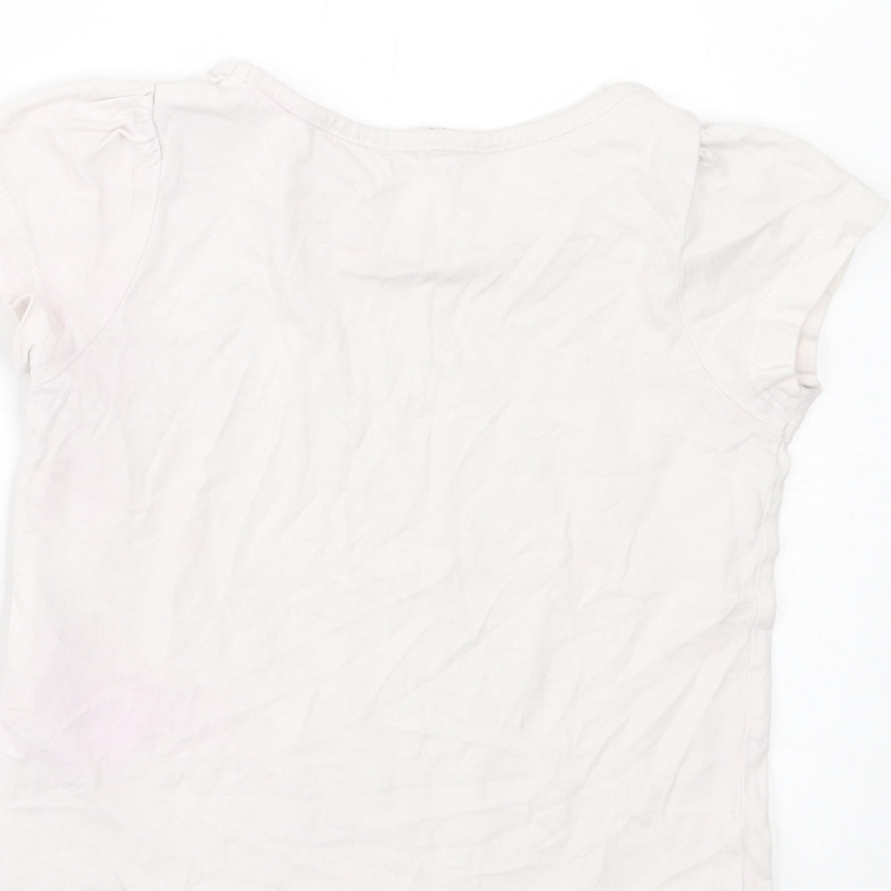 H&M Girls White Cotton Basic T-Shirt Size 24 Months Crew Neck Pullover
