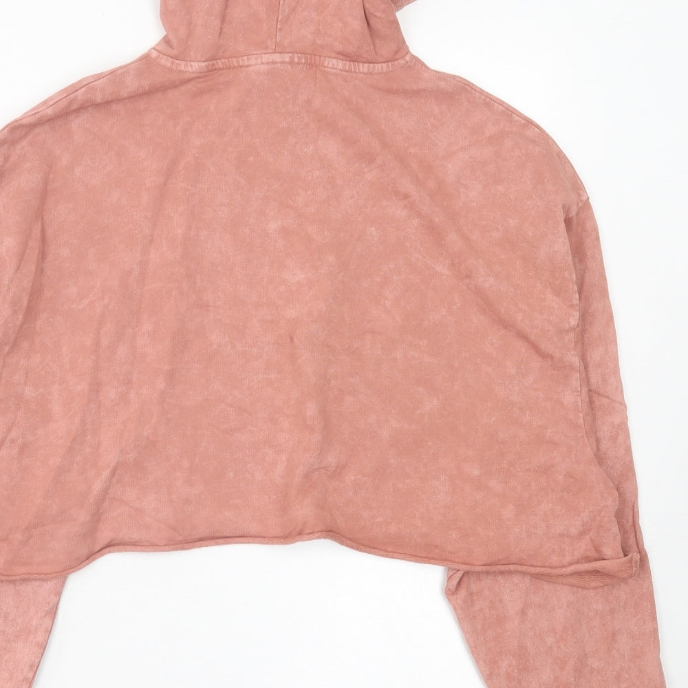 ASOS Womens Pink Cotton Pullover Hoodie Size 6 Pullover