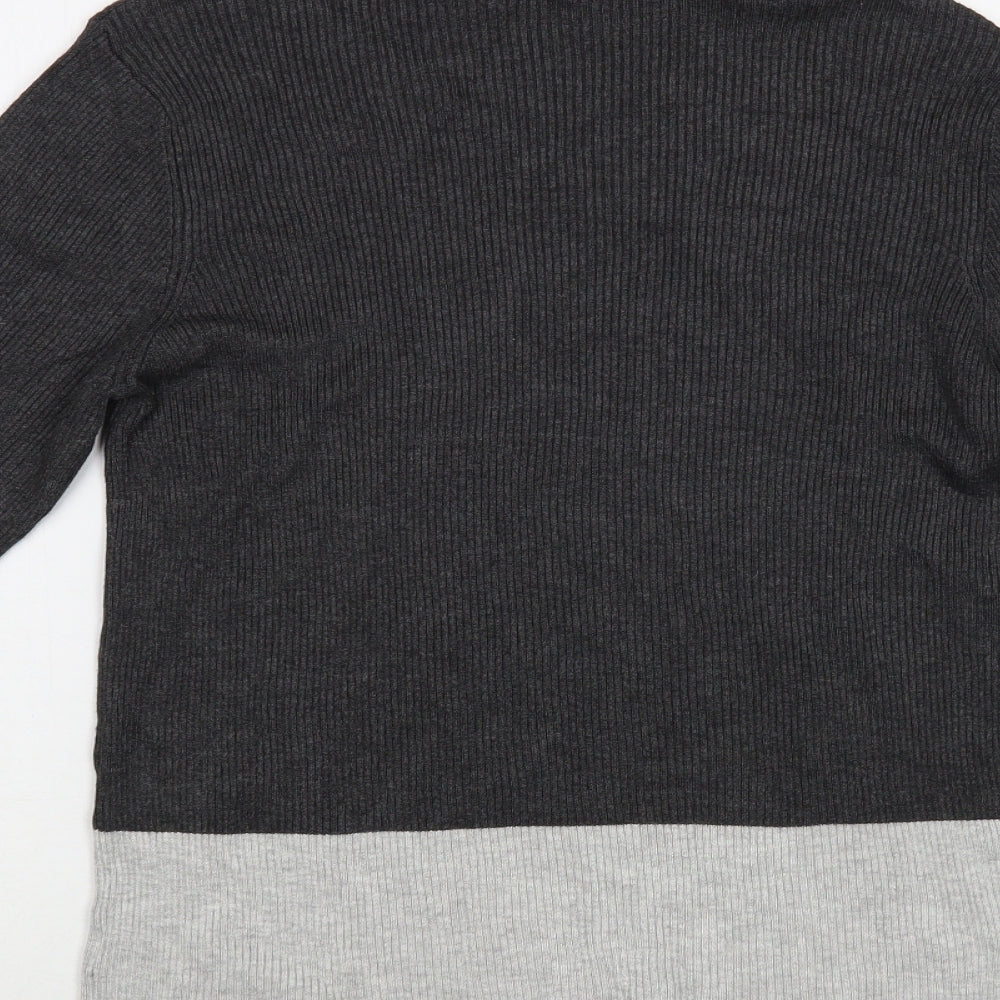 Gallery Womens Grey Roll Neck Viscose Pullover Jumper Size XL