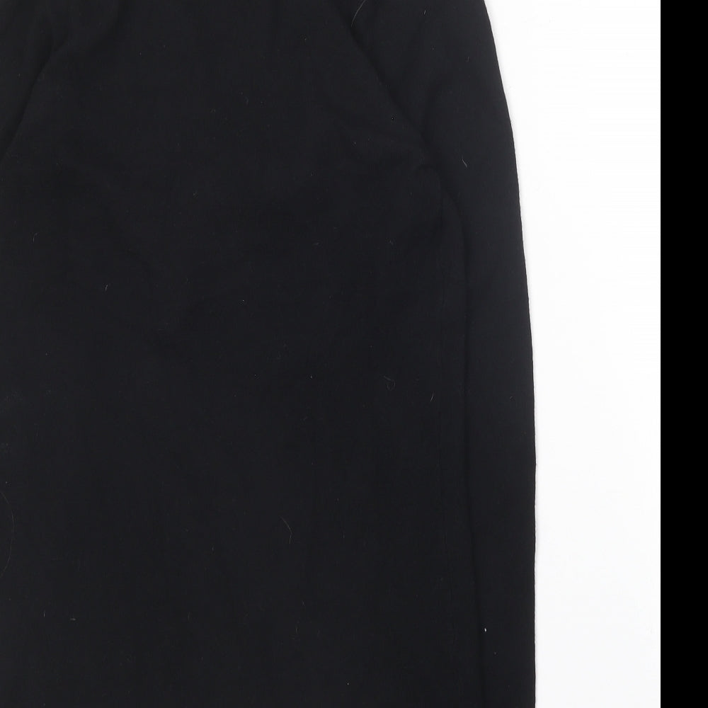 Off Shoot Womens Black V-Neck Rayon Pullover Jumper Size S