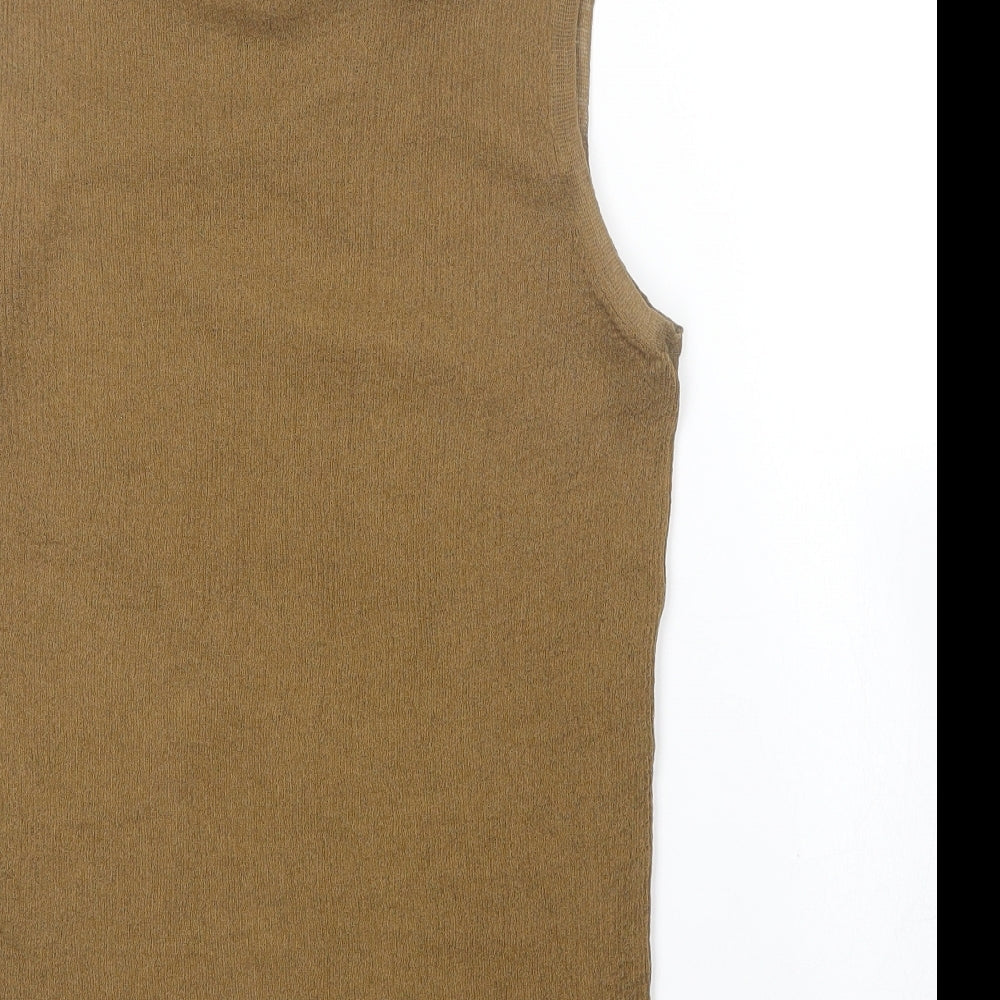 Zanzara Womens Brown Crew Neck Polyester Pullover Jumper Size S