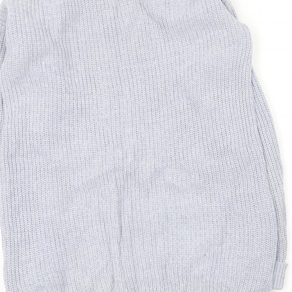 Marks & Spencer Womens Blue Round Neck Cotton Pullover Jumper Size S