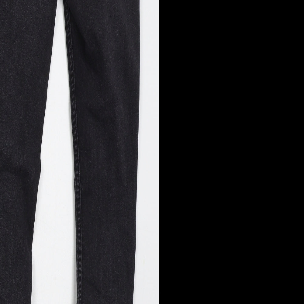 H&M Womens Grey Cotton Skinny Jeans Size 8 L27 in Regular Button