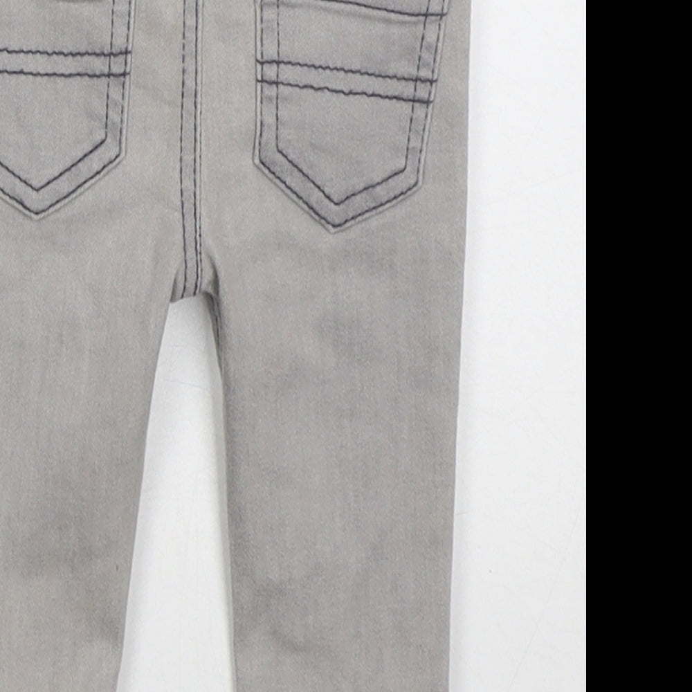 Denim Co Boys Grey Cotton Capri Jeans Size 3-6 Months Button