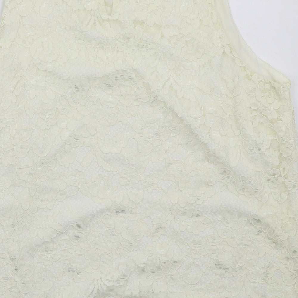F&F Womens Ivory Nylon Basic Tank Size 20 Round Neck