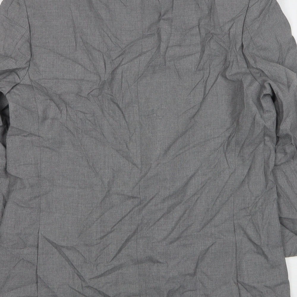 Trevira Mens Grey Wool Jacket Suit Jacket Size 44