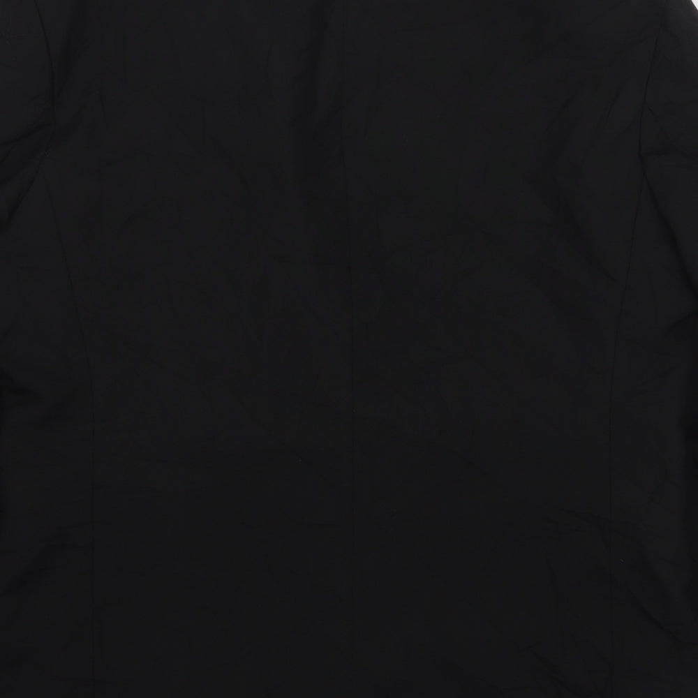 Simon Jersey Mens Black Polyester Jacket Suit Jacket Size 42