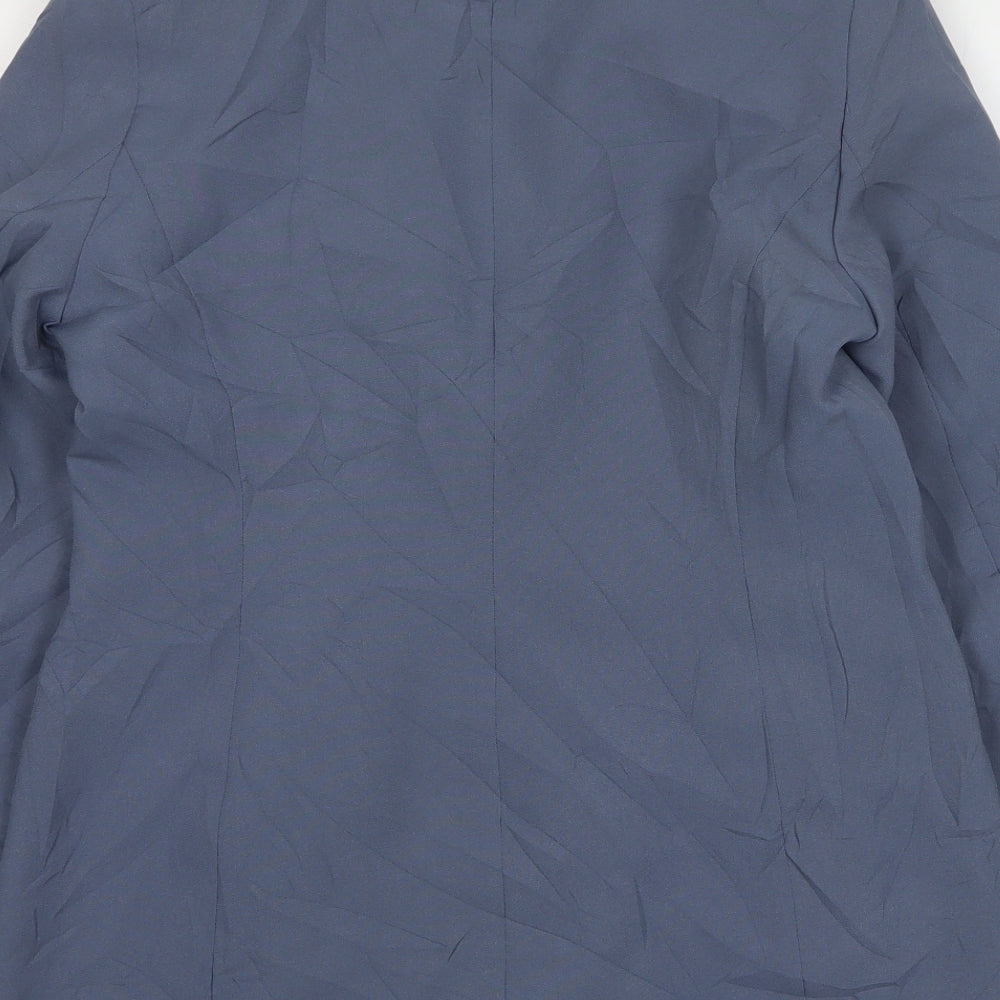 Essentials Womens Blue Polyester Jacket Suit Jacket Size 12