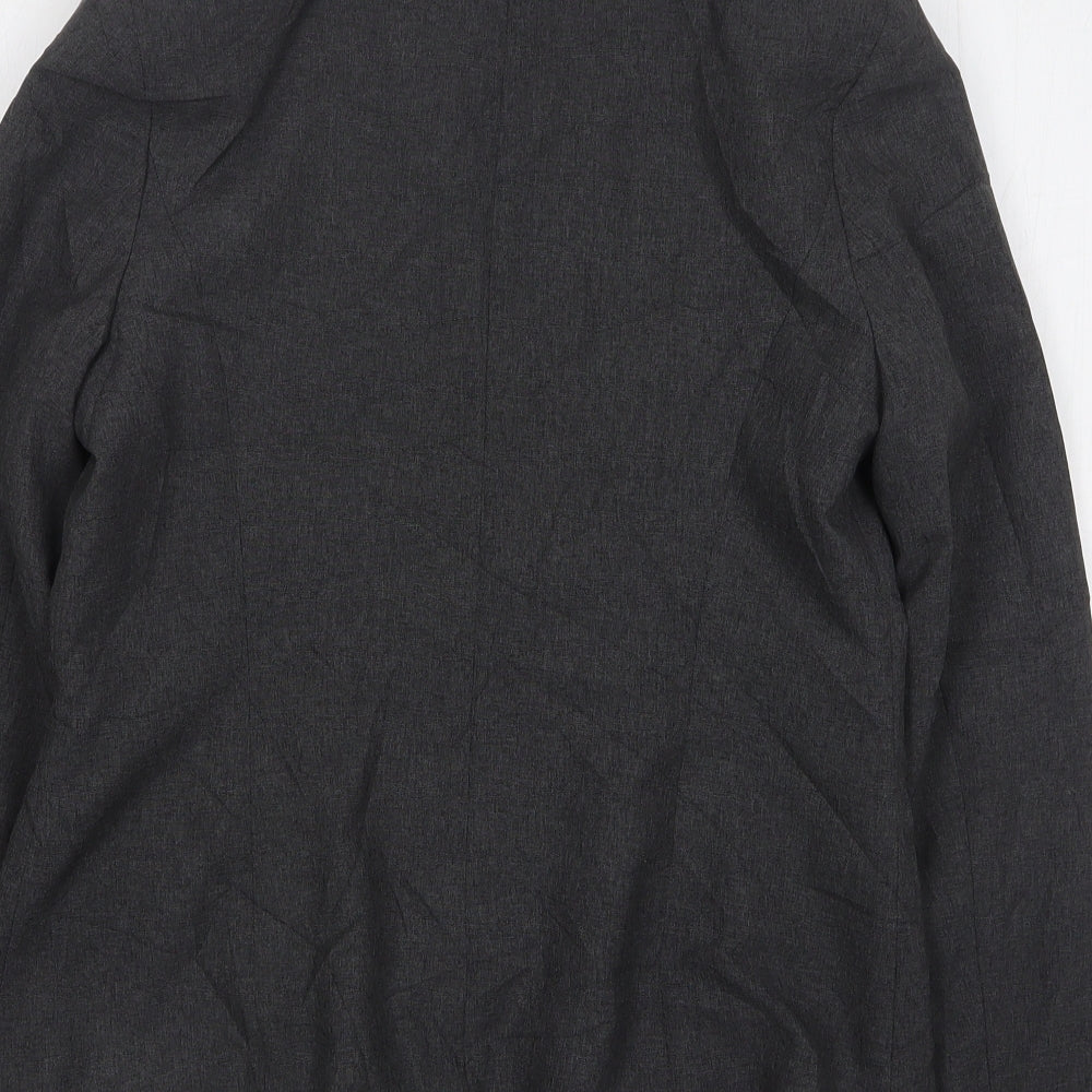 AMARANTO Womens Grey Polyester Jacket Suit Jacket Size 12