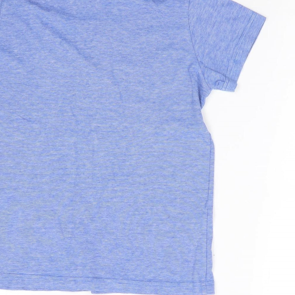 Next Boys Blue 100% Cotton Jersey T-Shirt Size 7 Years Roll Neck Pullover