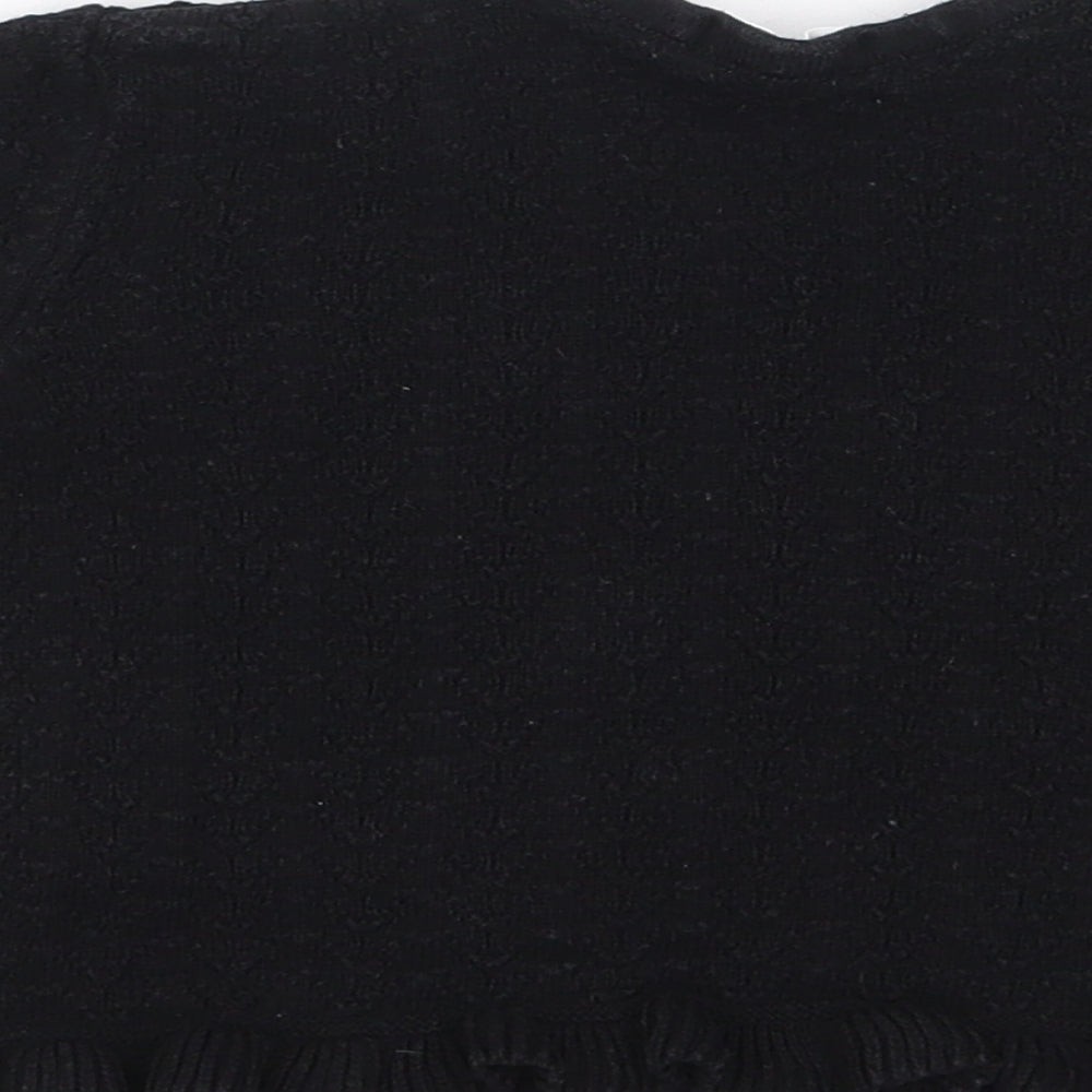 Next Girls Black 100% Cotton Jersey T-Shirt Size 5 Years Crew Neck Pullover