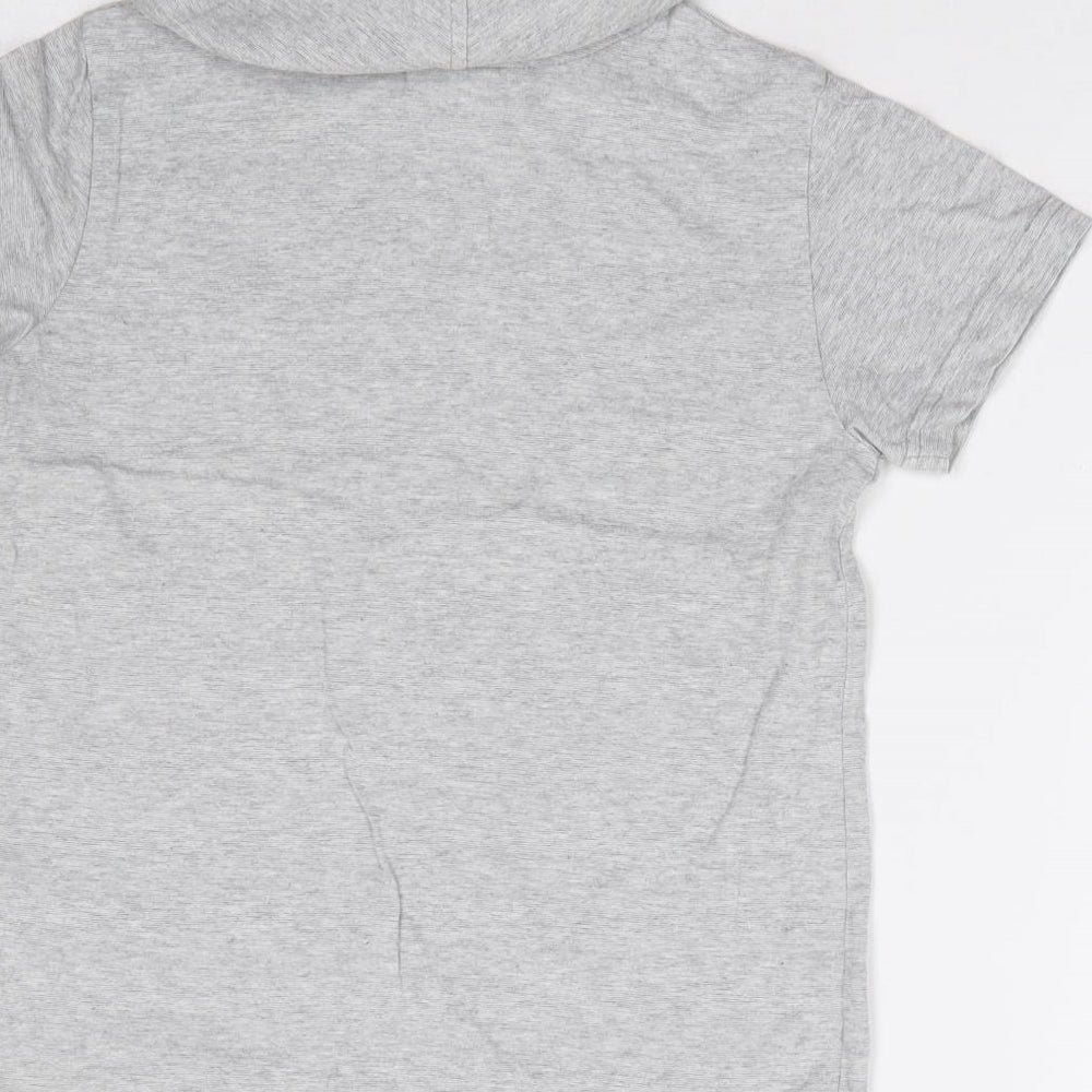 Next Boys Grey 100% Cotton Jersey T-Shirt Size 6 Years Roll Neck Pullover