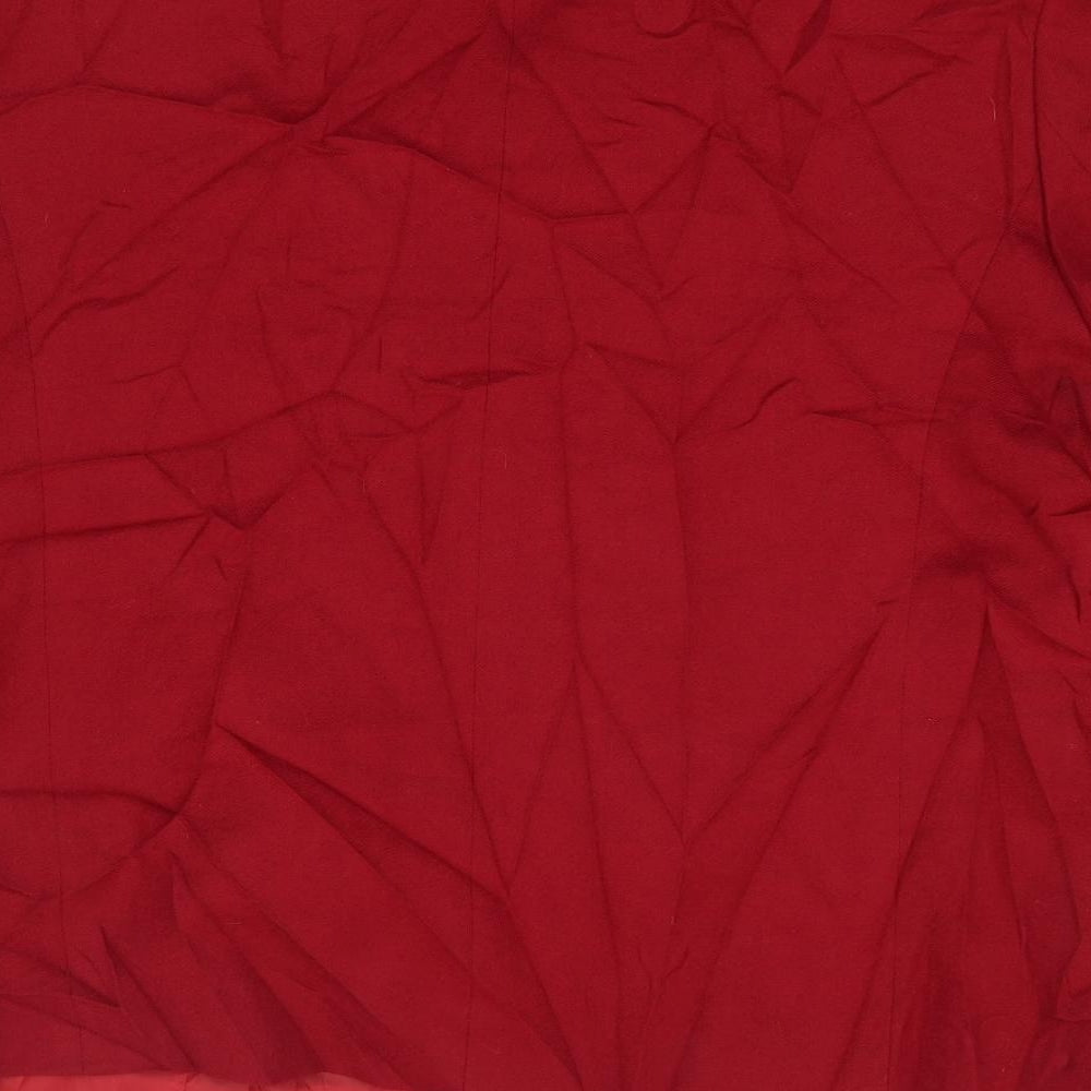 Vivienne Laurence Womens Red Jacket Size 14 Button