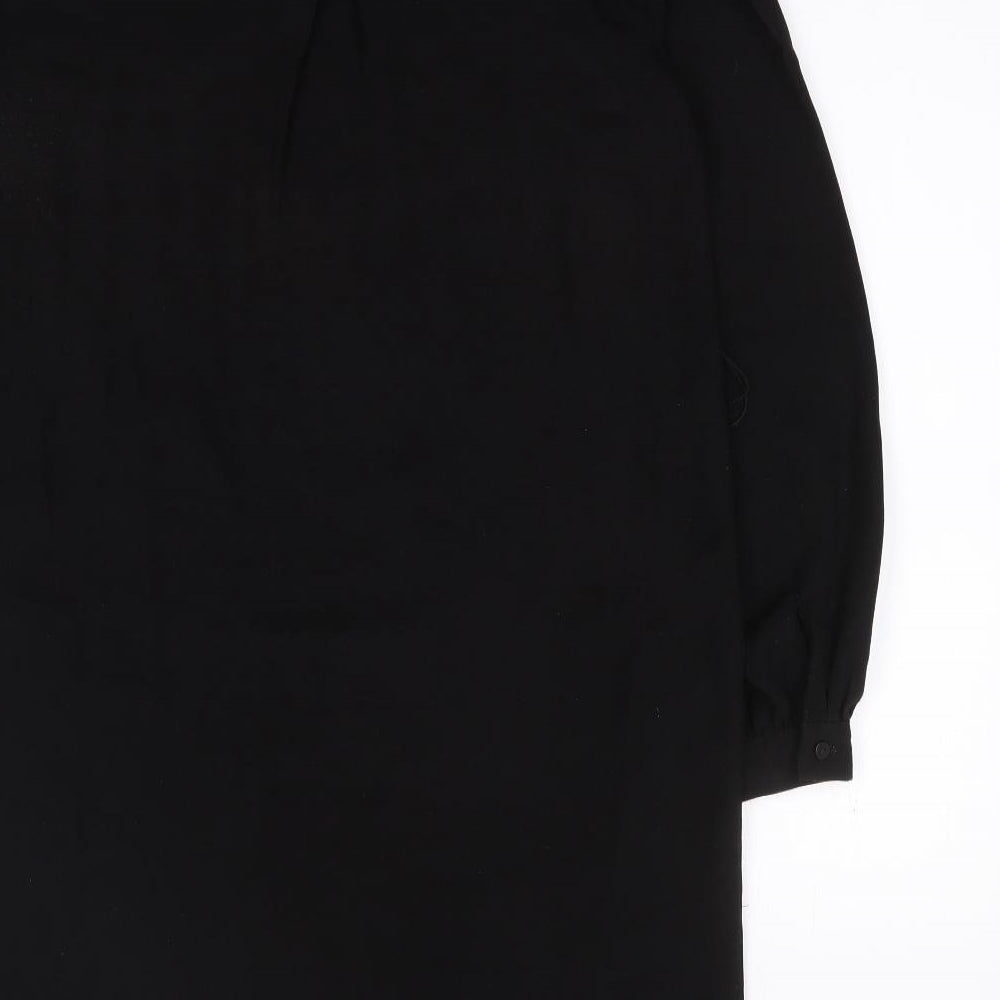Papaya Womens Black Polyester Shift Size 8 V-Neck Pullover
