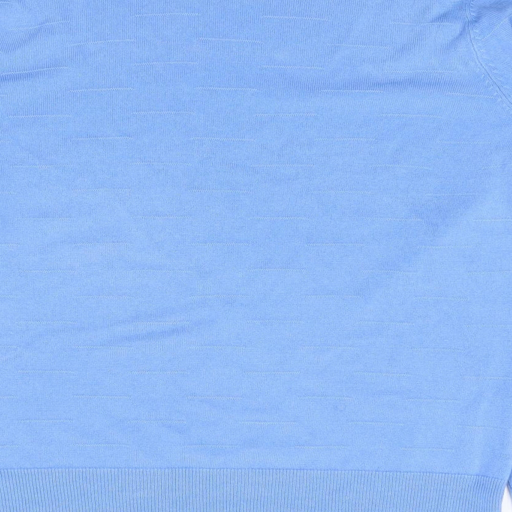 Vida V Womens Blue Boat Neck Acrylic Pullover Jumper Size L