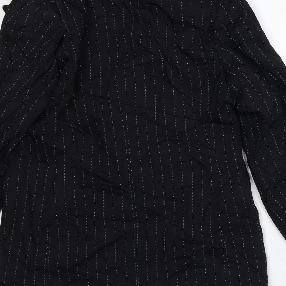 Hauber Womens Black Striped Jacket Blazer Size 12