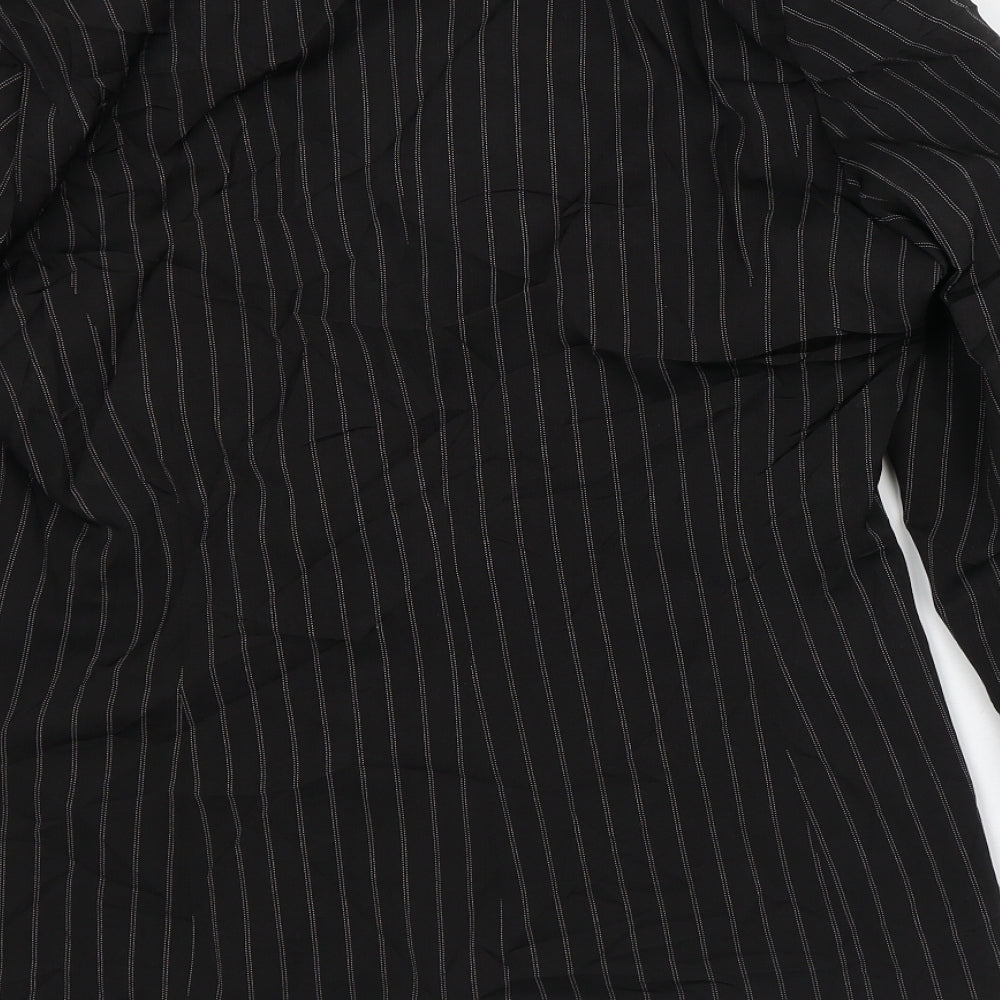 Ellie Louise Womens Black Striped Jacket Blazer Size 12