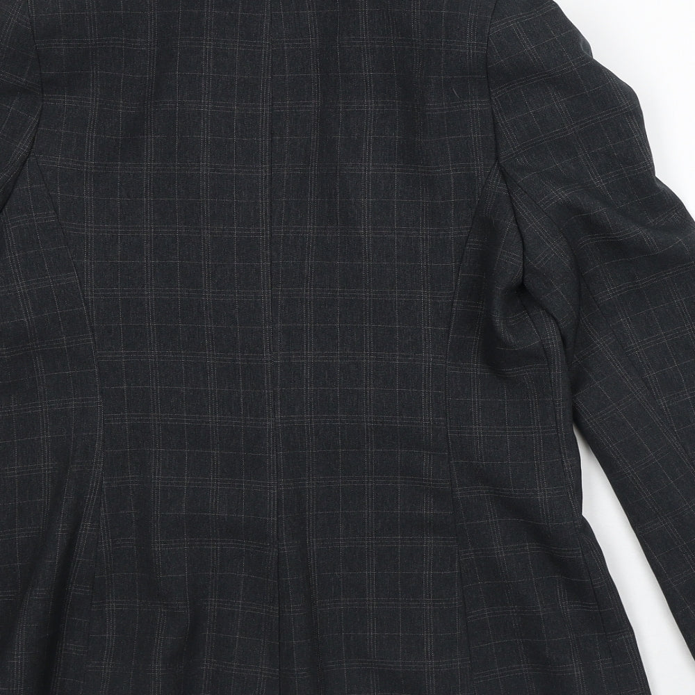 Atmosphere Womens Grey Plaid Jacket Blazer Size 12