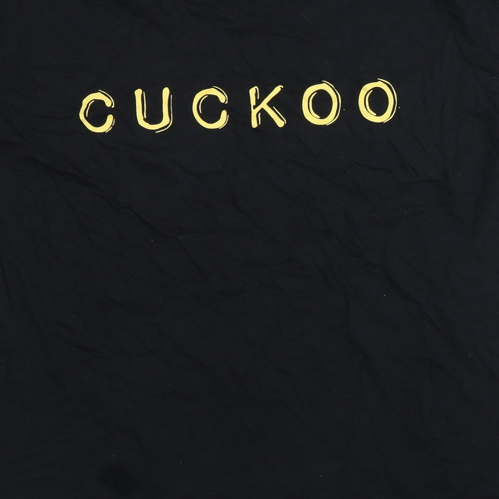 Gildan Womens Black 100% Cotton Basic T-Shirt Size L Round Neck - Cuckoo