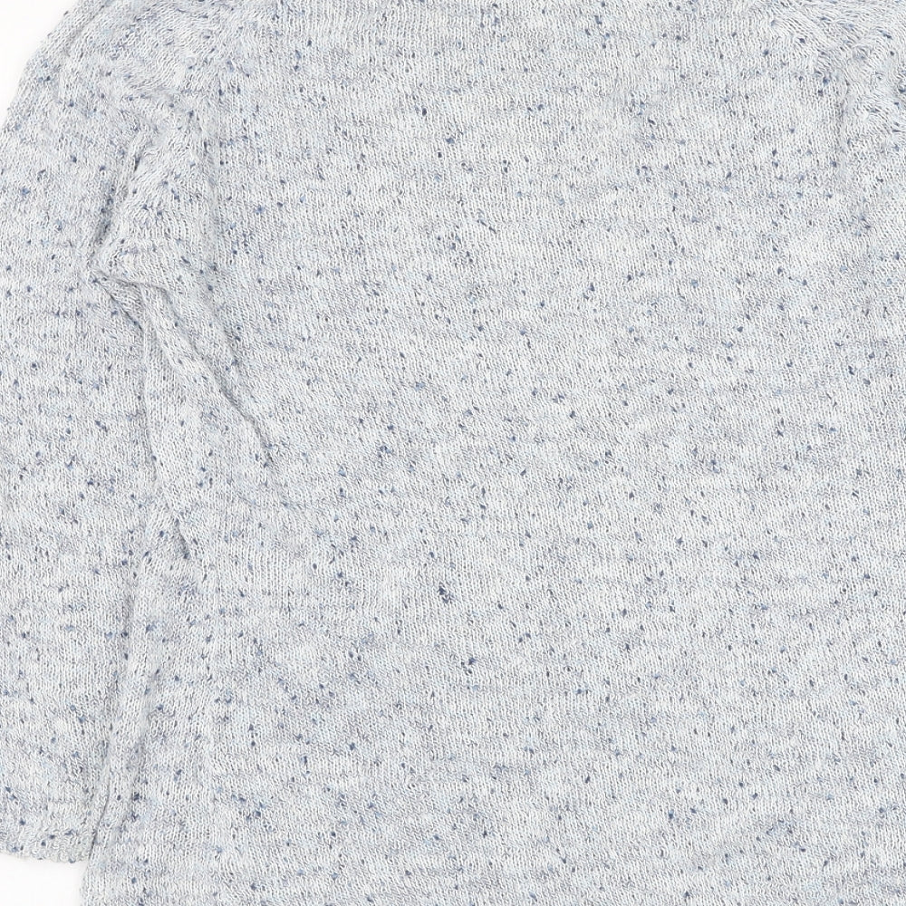 Peacocks Womens Blue Round Neck Cotton Pullover Jumper Size 14