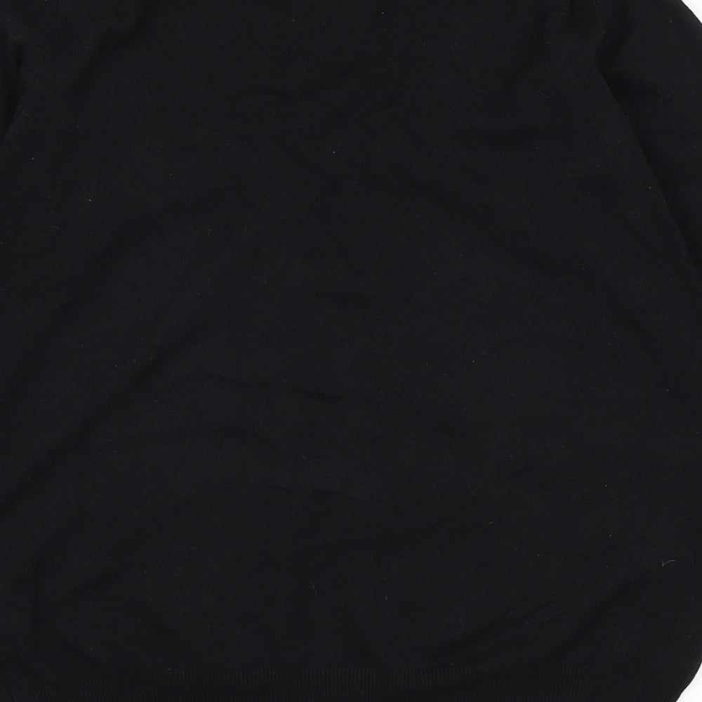 Marks & Spencer Womens Black V-Neck Viscose Pullover Jumper Size 14