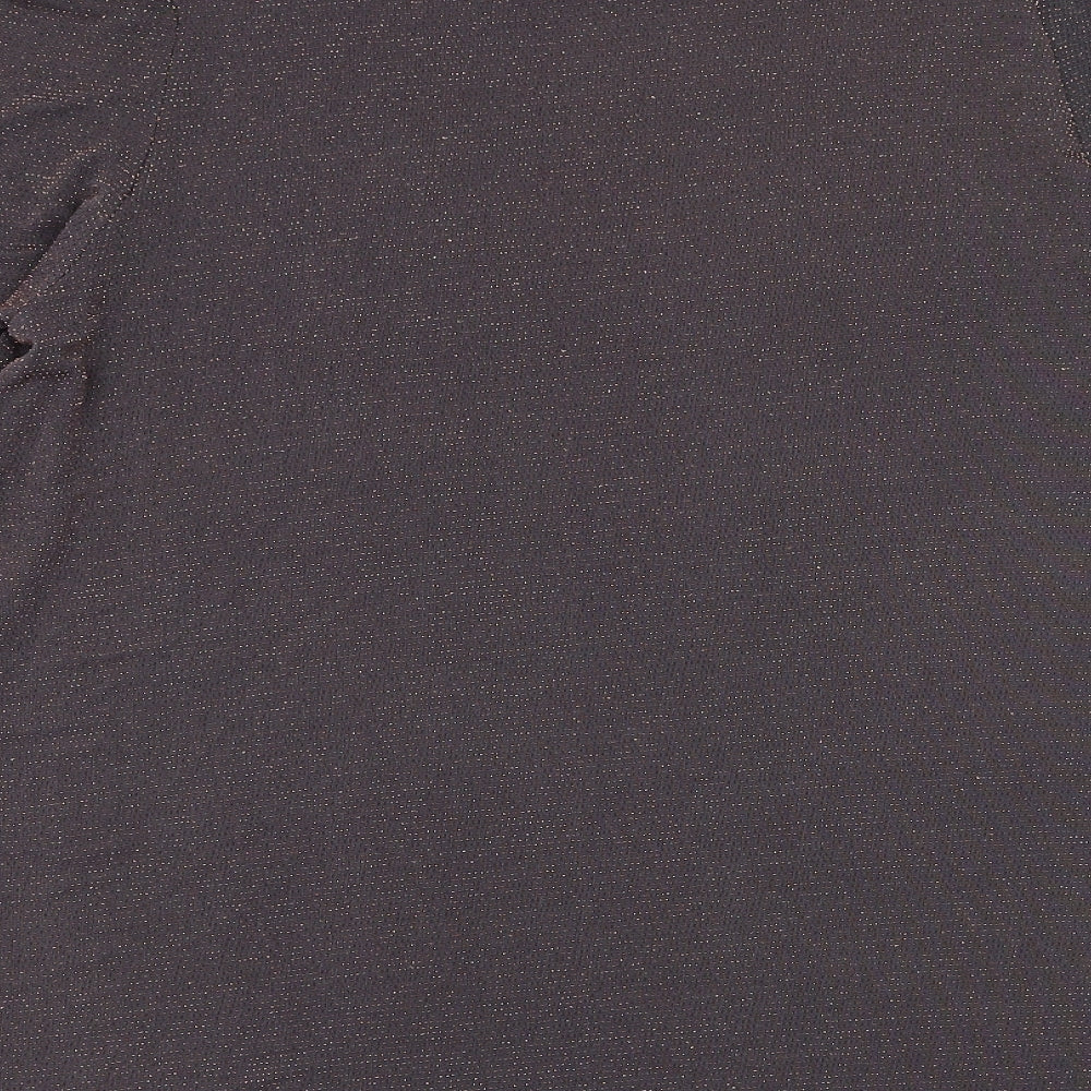 Styled By Womens Purple Nylon Basic Blouse Size XL Round Neck