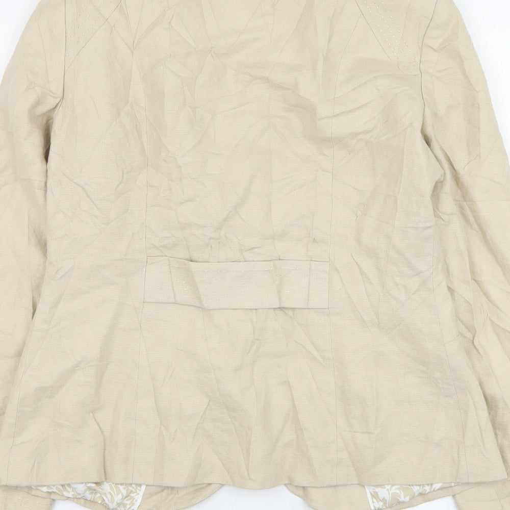 Marks & Spencer Womens Beige Jacket Blazer Size 10 Button