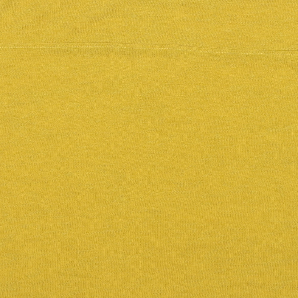 Debenhams Womens Yellow Round Neck Polyester Pullover Jumper Size 14