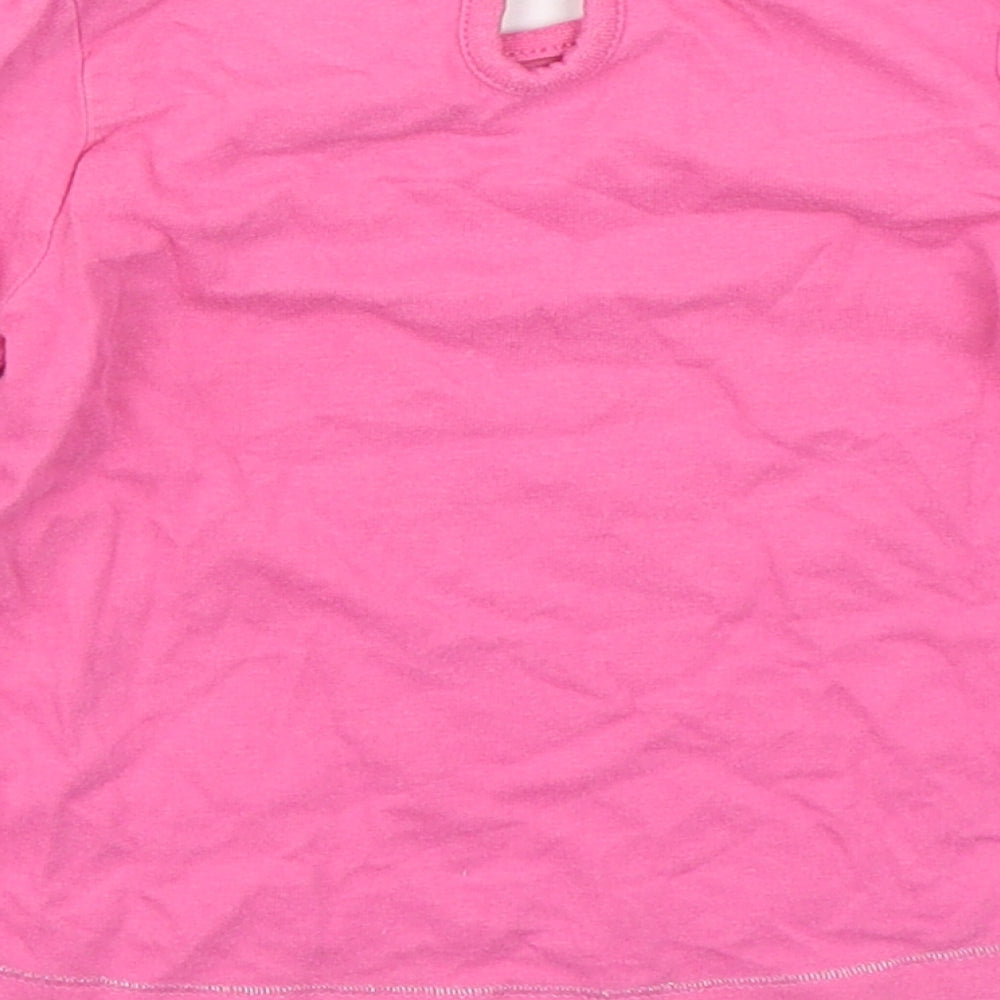 Dunnes Stores Girls Pink 100% Cotton Basic T-Shirt Size 3-6 Months Round Neck Pullover