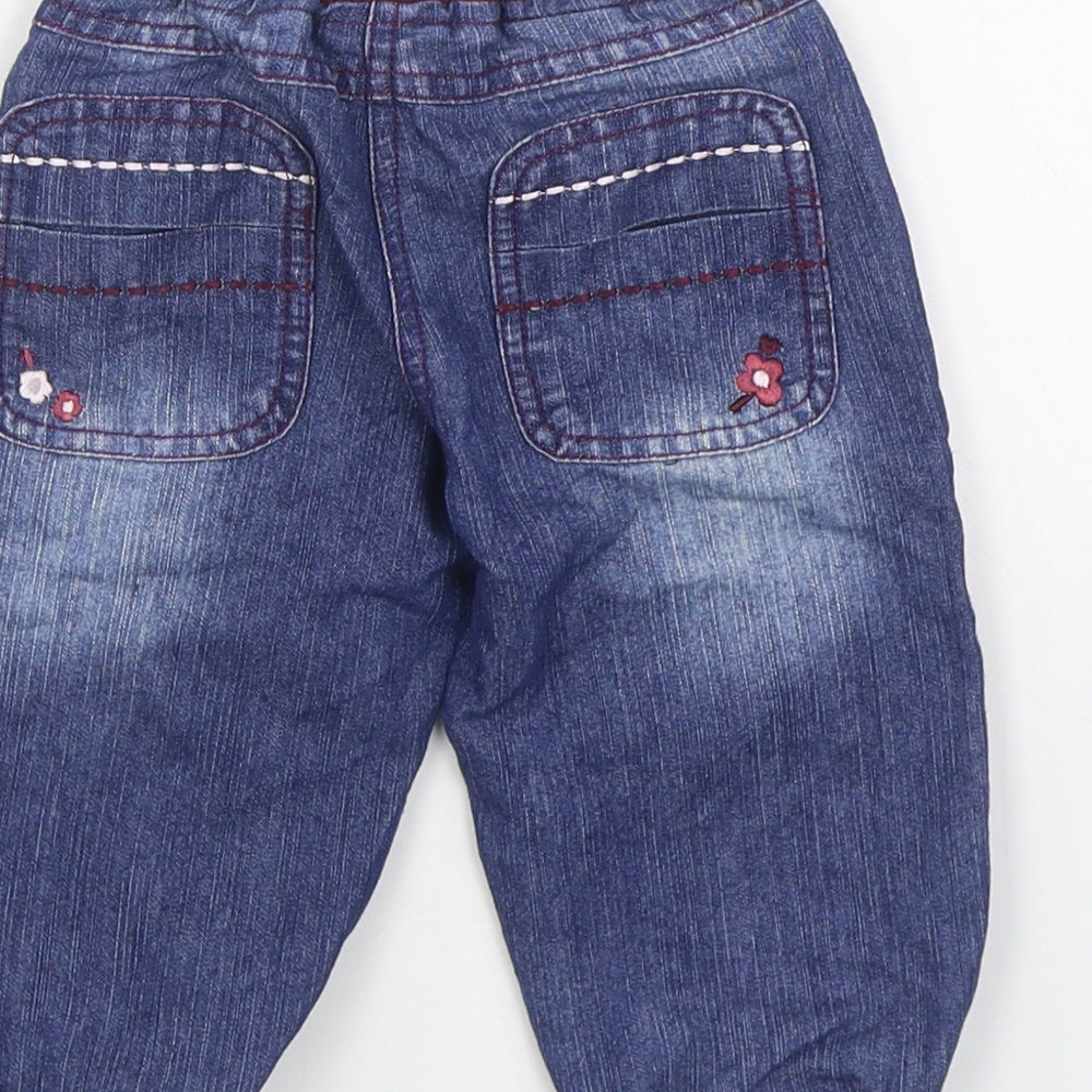 Dunnes Stores Boys Blue Cotton Jogger Trousers Size 6-9 Months