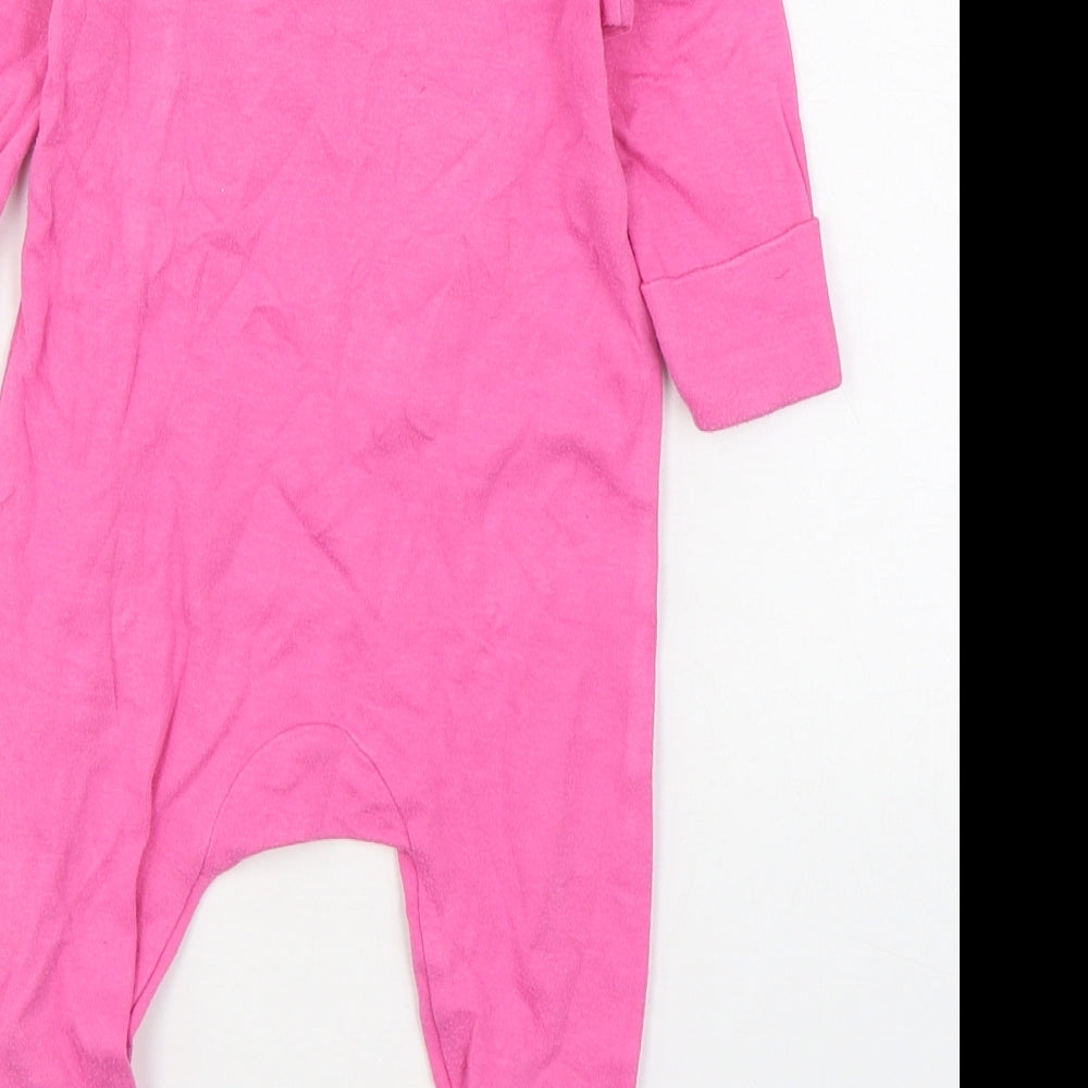 Blue Zoo Girls Pink Solid 100% Cotton One Piece Size 3-6 Months Button