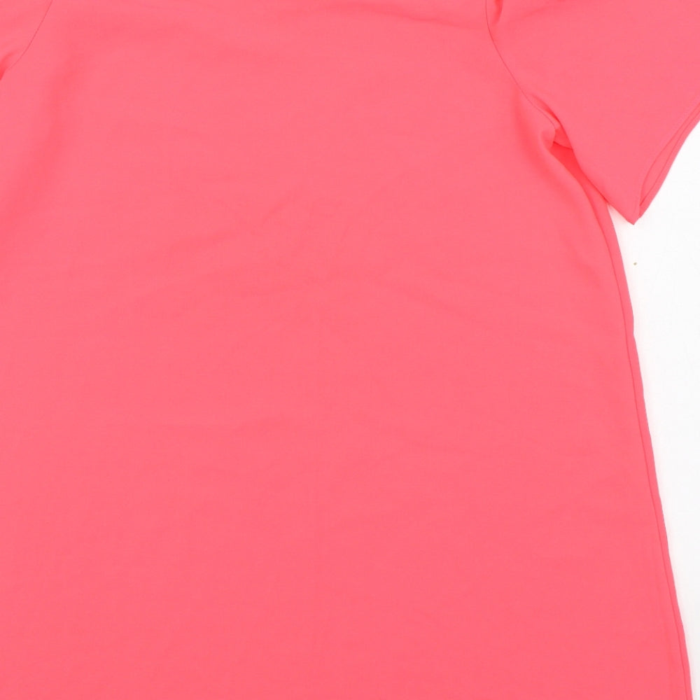George Womens Pink Polyester T-Shirt Dress Size 12 Off the Shoulder Pullover