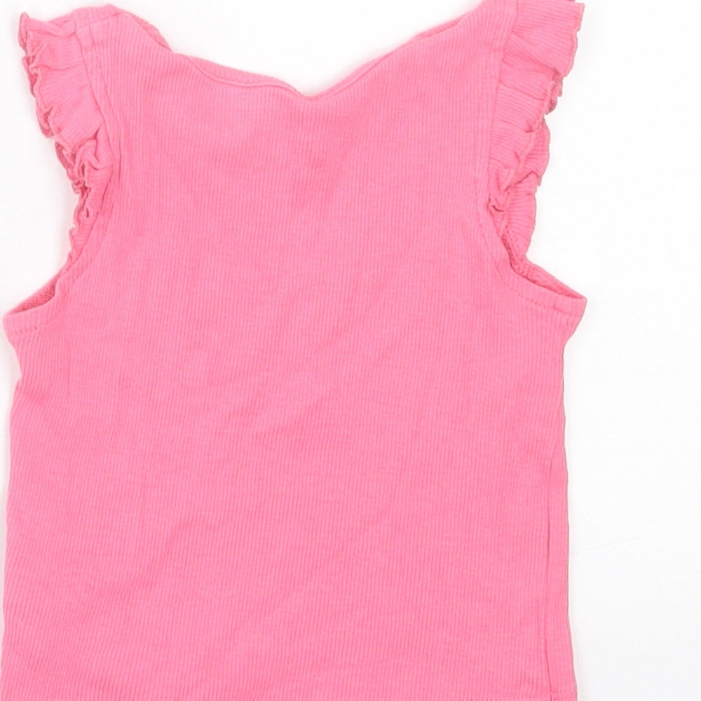 Primark Girls Pink Cotton Basic T-Shirt Size 9-12 Months Crew Neck Pullover