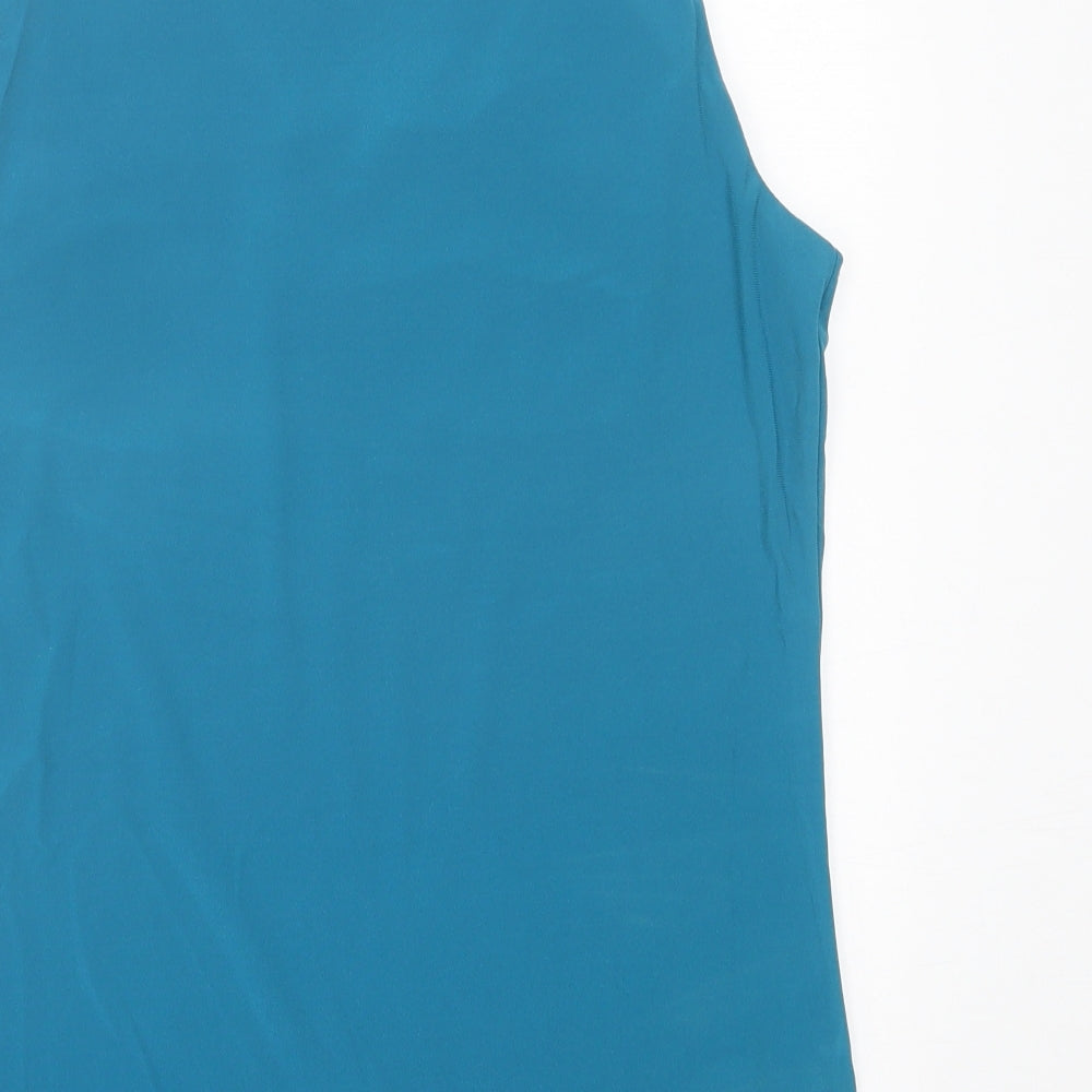 Antthony Womens Blue Nylon Basic Tank Size S V-Neck