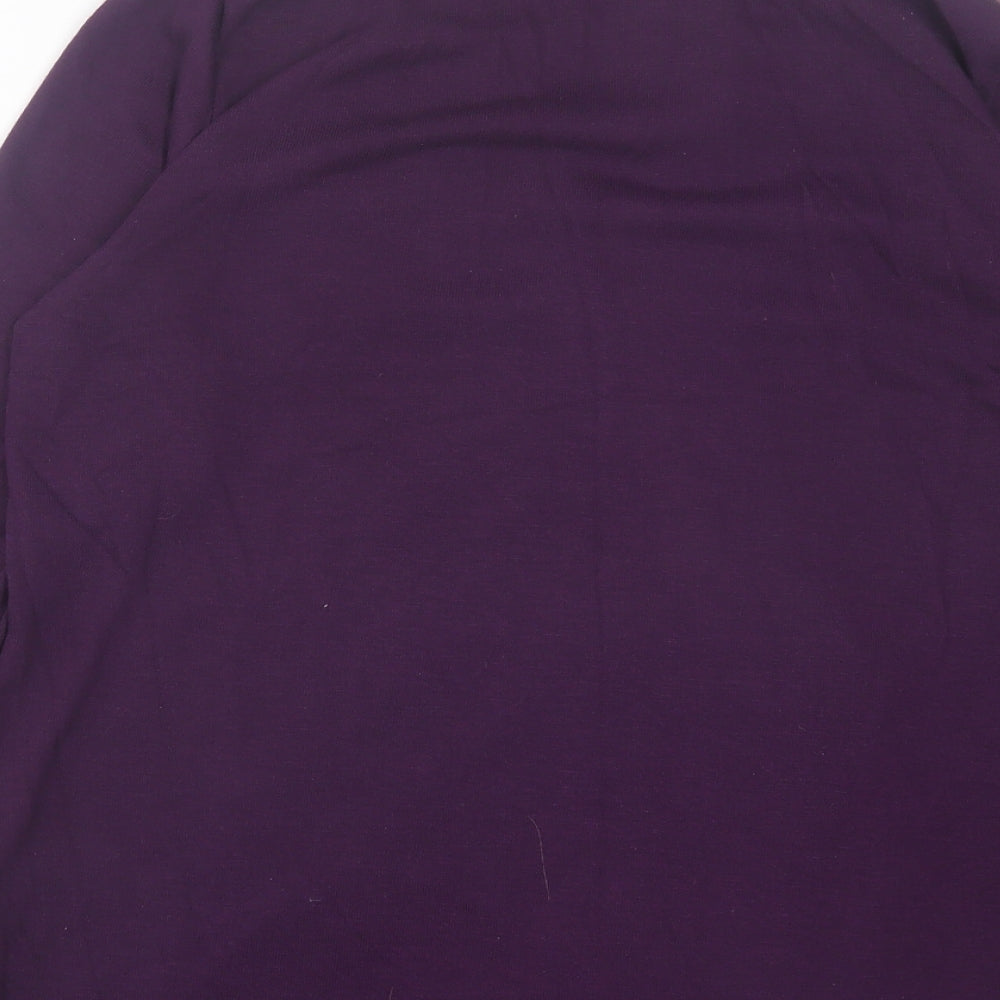 Antthony Womens Purple V-Neck Polyester Cardigan Jumper Size S